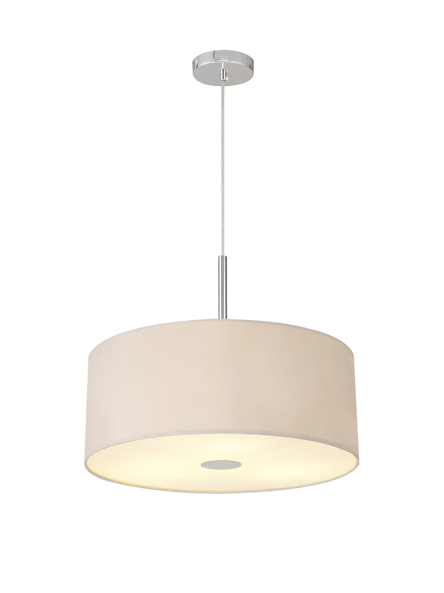 Baymont 50cm 3 Light Pendant Polished Chrome, Nude Beige/Moonlight, Frosted Diffuser DK0344  Deco Baymont CH NU